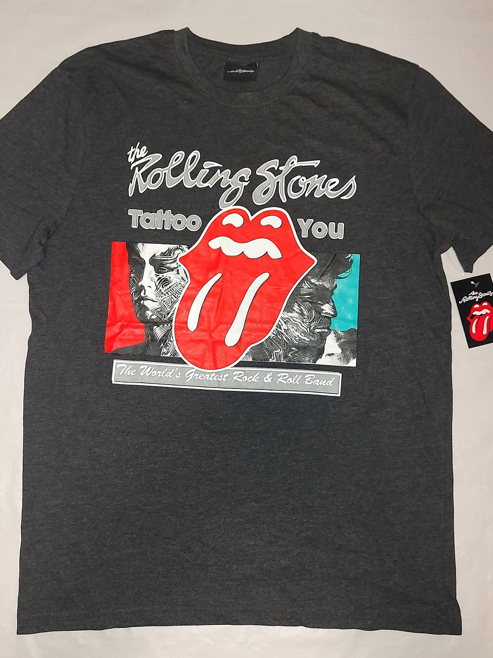 The Rolling Stones Tattoo You Graphic Tee - Charcoal with Red Accent